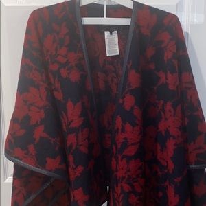 BCBG MAXAZRIA navy/ red wrap shawl